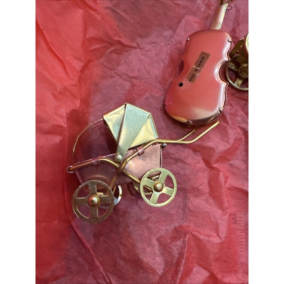 Train Instrument Stroller Gold Lot Christmas Ornament Holiday Decoration - Picture 6 of 6